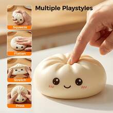 Dumpling Squishy Toy (Her/Him) 1/2 Pack. Soft Bun Squishy Toy, Office Leisure Funny Toy. 2026 New Model Deformable Bread Squeeze Ball, Cute Stress Relief Toy, Suitable Holiday Party Gifts, Party Set - ngẫu nhiên - Xem 5
