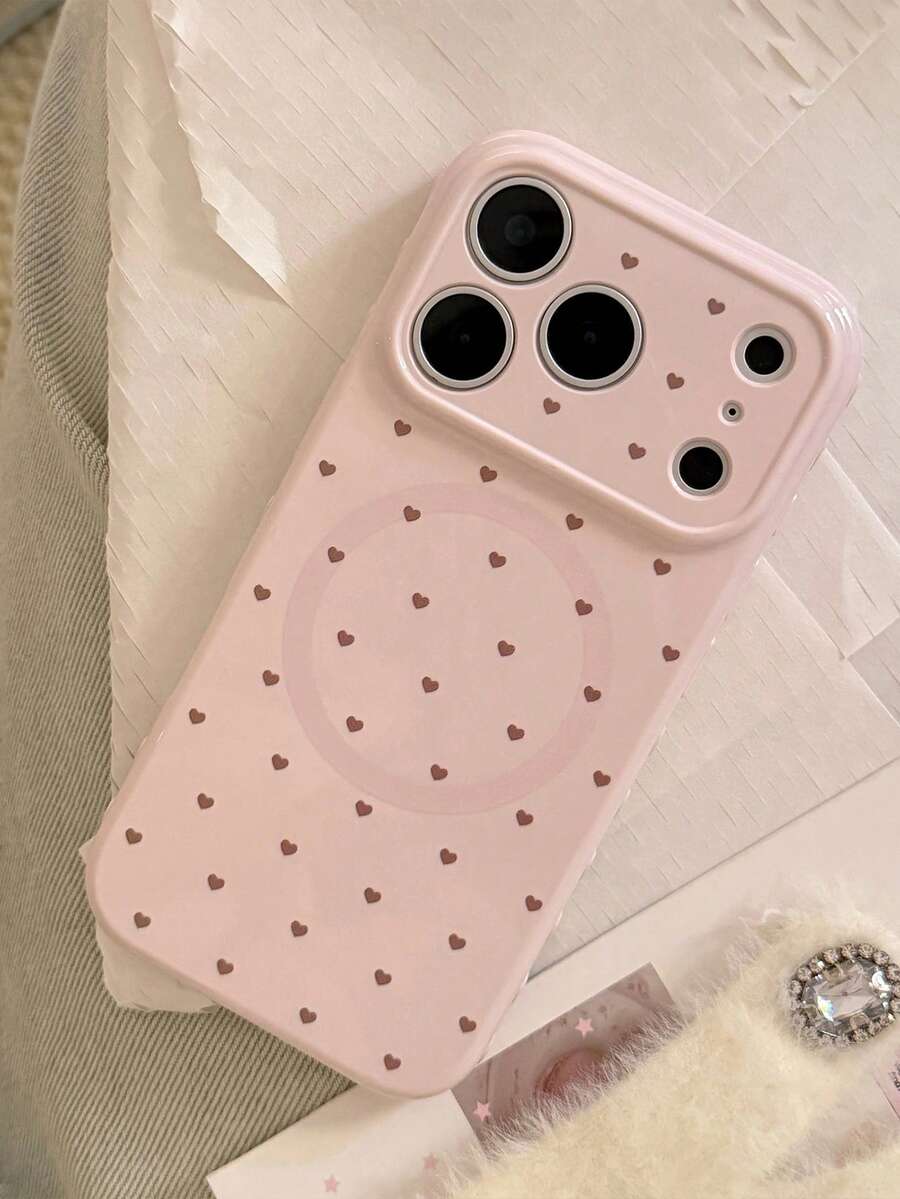 闪亮磁性卡通手机壳，兼容 17 Pro Max/16 - 粉色 - 查看 1