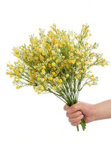1/3/5/60件人造綠色植物薰衣草花束，戶外花園生日派對裝飾，婚禮花籃新娘花束，家居裝飾，適用餐廳、客廳、臥室、窗台，裝飾花瓶擺件，新年裝飾，返校季 - 黃色 - 查看 2