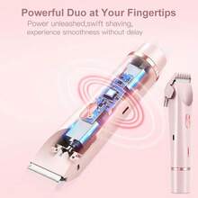 Rechargeable 2-In-1 Bikini Trimmer For Women, Waterproof Electric Facial & Body Hair Remover, Ceramic Blade, Gentle For Daily Use & Travel - 1PCS - View 4