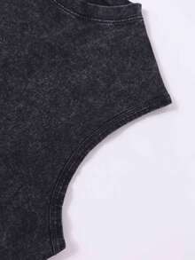 Men Black Washed Vons Dutchs Streetwear 100 Percent Cotton Sleeveless Tank Top Snake And Logo Print Casual Outfit For Everyday Wear | Vintage Heavyweight | Perfect Gift | Loose Comfortable Breathable | Machine Washable Fabric | Drippy Clothes | Y2K - màu đen - Xem 2