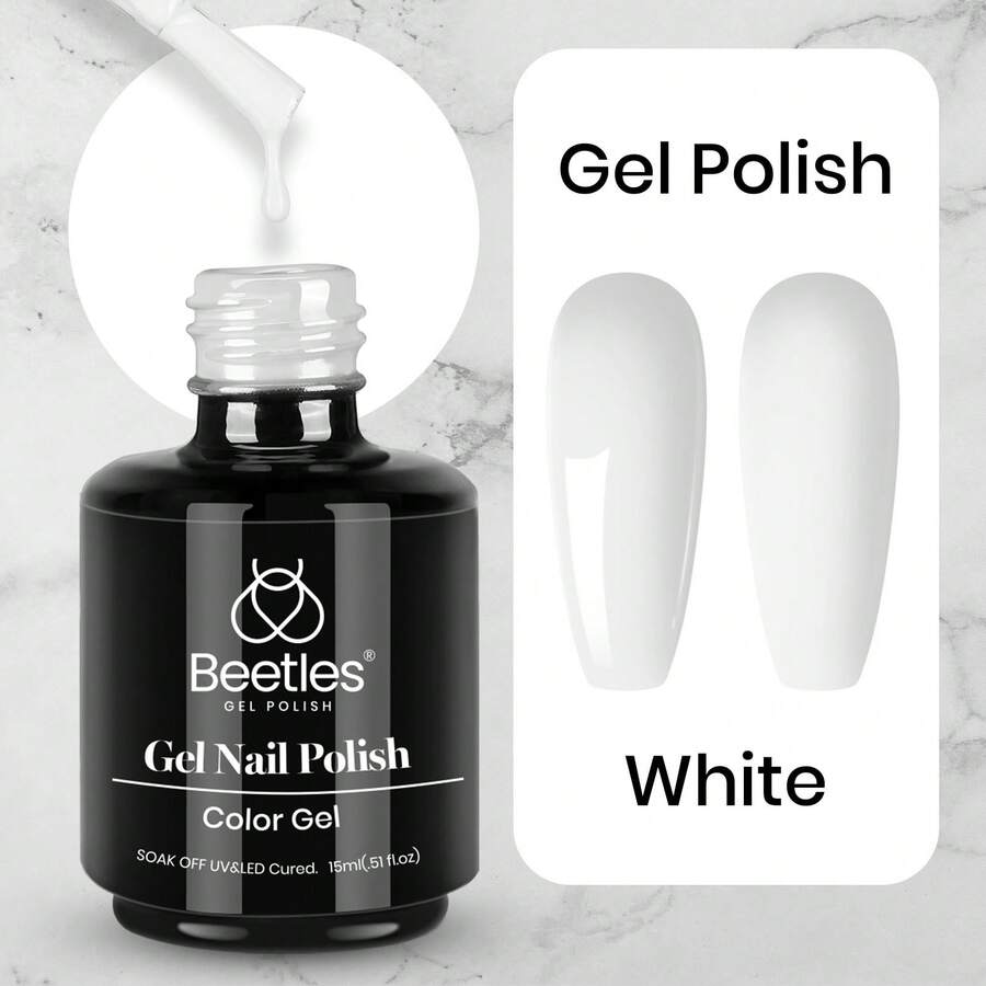 Beetles White Gel Nail Polish -1PC 15ml White Spring Colors Gel Polish - French White - View 1