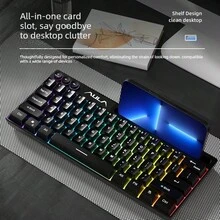 AULA 狼蛛 F3061迷你小鍵盤有線小筆電輕音辦公室打字便攜式RGB燈光 - 查看 6