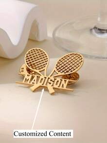 Broche de tenis personalizado - Insignia de nombre de raqueta de tenis personalizada - Multicolor - Ver 1
