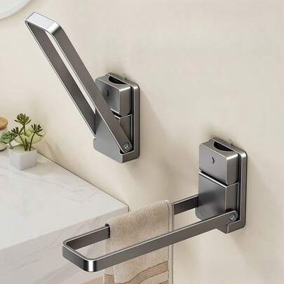 Giá treo khăn gấp gọn có giác hút, thích hợp để treo khăn tay gần bồn rửa, thiết kế không cần khoan, có thể dùng để đựng khăn tắm, trang sức, băng đô và các vật dụng khác trong phòng tắm.