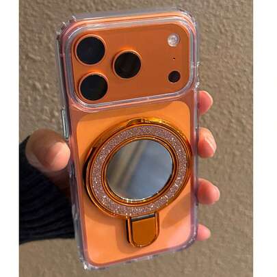 Ốp lưng điện thoại trong suốt lấp lánh sang trọng, có gọng gương, tương thích với iPhone 17 Pro Max, 17 Pro, 17, 16 Pro Max, 16 Pro, 16, 15 Pro Max, 15 Pro, 15, 14 Pro Max, 17 Air, chống sốc.