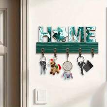 1pc Wooden Key Holder Rack, Suitable For Wall Mounting, Can Hang Front Door, Kitchen, Storage Room, Workplace, Car And Vehicle Keys, Retro Style Decor, Suitable For Hotel Scenes - Multicolor - View 6