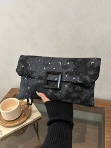 休闲手拿包，新款小众时尚简约信封包，女士款 - 黑色 - 查看 8