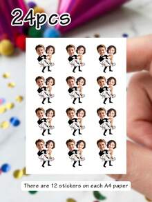 Custom Temporary Tattoo Stickers, Personalized Photo Design, Funny Party Aesthetic Body Art, Custom Text Face Tattoo Decal For Bachelorette Party Birthday Celebration, Mother's Day, Customizable Picture Event Favor Gift,Bridal Shower Night Decoration - Multicolor - View 16