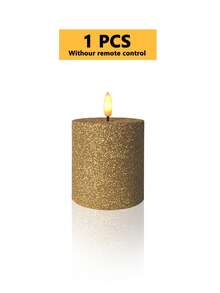 3 pièces Bougies piliers sans flamme avec minuterie et télécommande, bougies à paillettes dorées fonctionnant à piles, convient pour Noël, Halloween, Fête des Mères, Saint-Valentin, table à manger, demande en mariage, anniversaire - or - Voir 15