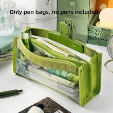 1 Hộp bút dung tích lớn, hộp bút trong suốt, túi đựng văn phòng phẩm kiểu Nhật đơn giản, hộp bút học sinh, hộp đựng bút chì - Mảnh duy nhất - Xem 10