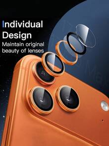 3 Stücke - Orange Kameraobjektiv Schutzfolie kompatibel mit iPhone 17 Pro/17 Pro Max, 1:1 unsichtbarer Originalpassform Kameraobjektiv, 9H gehärtetes Glas unabhängiger Metallschutz, hochdefinitiv transparent, einfache Installation, leicht, geeignet für 17 Pro Max/17 Pro/17/16 Pro Max/16 Pro/16 Plus/16/15 Pro Max/15 Pro/14 Pro Max/14 Pro Handys, Handyzubehör, Handyhüllen, tägliche Grundausstattung - Orange - Übersicht 7