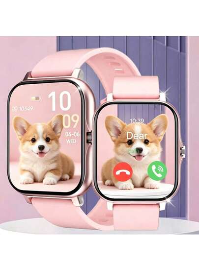 1.83英寸全屏金属机身智能手表，兼容iOS和安卓手机，支持通话/拨号，多种运动模式/海量表盘/内置游戏/AI语音控制/男女通用运动手表