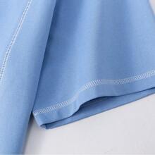 Áo thun nam tay ngắn cổ tròn, kiểu dáng mới, thời trang, tươi trẻ, tối giản, phong cách mùa hè. - Màu xanh nhạt - Xem 6