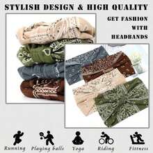 1Pc/2/3Pcs Vintage Paisley Pattern Headband, Women's Colorful Headscarf, Sports Sweatband, Yoga Hair Accessory, Bohemian Style Women's Scarf - Multicolor - View 4