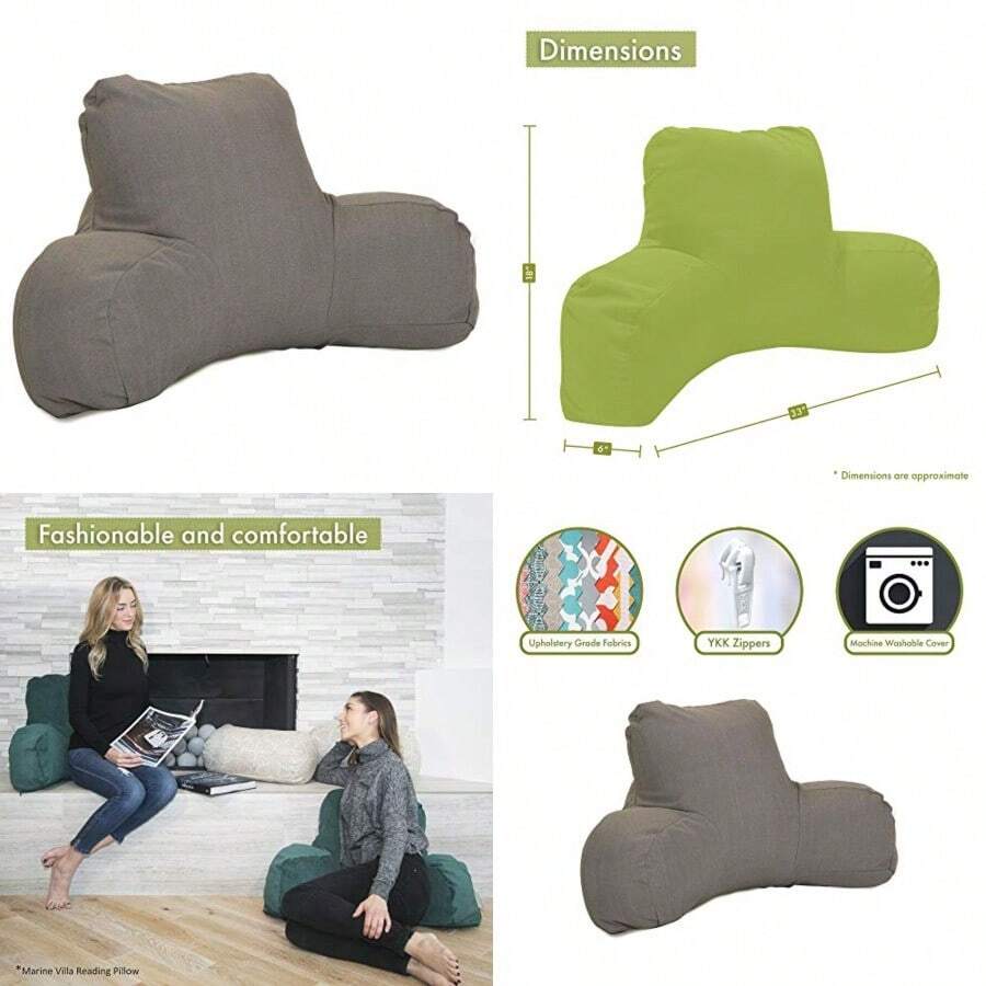 Majestic Home Goods Wales - Almohada de Lectura Color Gris - Gris - Ver 1