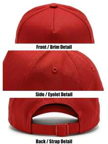 1pcs Von❤️Dutch Winged Eye Printed Baseball Cap, Classic Casual Retro Y2K Unisex Baseball Cap, Adjustable Size, Lightweight And Sun Protection, Suitable For Outdoor Sports, Daily Use, Parties, And - Đỏ - Xem 6