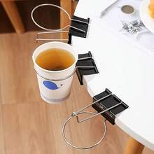 1/2/3 chiếc Giá đỡ cốc đa năng có kẹp, giá đựng bút, giá kẹp chống tràn, móc treo văn phòng phẩm đa năng. - Đen - Xem 1
