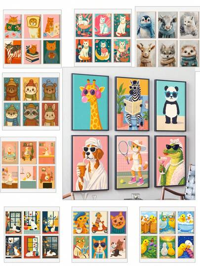 Bộ tranh sơn dầu kỹ thuật số 6 màu, kích thước 10"X14", phù hợp cho người lớn và người mới bắt đầu, không khung, bộ vẽ acrylic dễ dàng tự làm, đồ trang trí nhà cửa, món quà lý tưởng cho sinh nhật, Ngày của Cha, Giáng sinh, Ngày của Mẹ và Ngày Valentine.