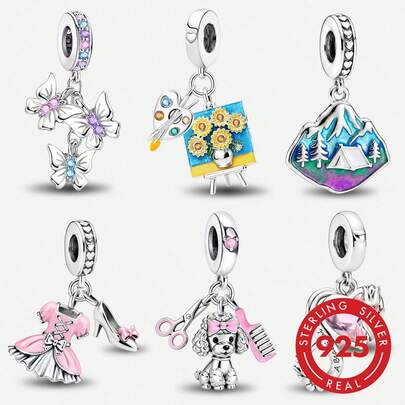 1 Mặt dây chuyền tình yêu vô cực bằng bạc sterling 925 thời trang, thích hợp làm quà tặng Ngày của Mẹ, vòng tay nữ tự làm, trang sức và trang trí hàng ngày cho bé gái.