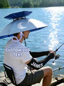Customizable Adjustable Rain & Sun Protection Hat - Wide Brim Fishing, Hunting, Tea Picking Umbrella Hat With Strap, Lightweight, Foldable, Hands-Free Design, Suitable For Camping, Fishing, Gardening, Hiking, Cycling, Golf And Outdoor Adventures, Sports Style - Multicolor - View 8