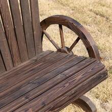 Garden Bench With Armrests, Seat, Garden Furniture, Rustic Bench, Solid Wood, Dark Brown, 108 X 66 X 95 Cm - Brown - View 4