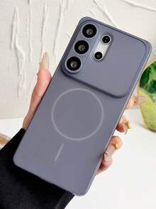 New Matte Semi-Transparent Large Window Phone Case, Compatible With Samsung Galaxy S26 Ultra, S25 Ultra, S24 Ultra, Wireless Charging Soft Cover - Blue - View 7