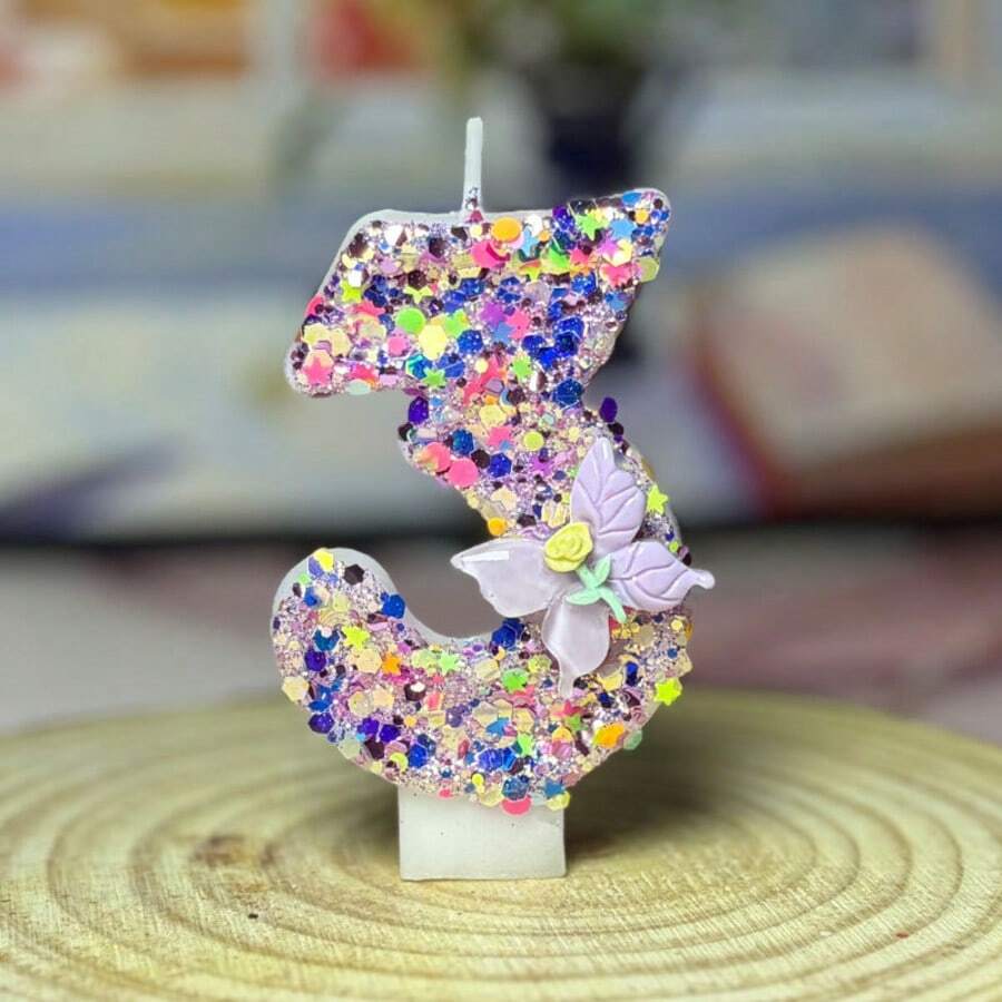 Birthday Candles Butterfly Flower Creative Ritual Surprise Birthday Cake Number Decoration Candles Flower Style Suitable For Birthday Party Cake Decoration Halloween Christmas Cake Decoration - Multicolor - View 1