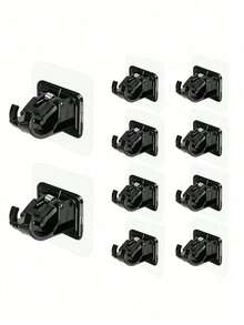 6/4/2pcs No Drill Window Curtain Rod Brackets - Self-Adhesive, Adjustable Wall Hooks, Suitable For Modern Home Decor, Bedroom, Living Room, Kitchen And Bathroom - Transparent Plastic Material, Easy Installation, Durable Multipurpose, Essential For Halloween And Christmas Decoration - No Drilling Required - View 7