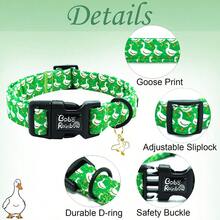 Dog Collar Goose Adjustable Pet Collar Comfortable Spring Summer Puppy Collar Cute Gift For Dogs - Emerald Green - View 3