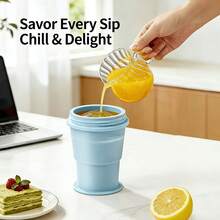 2-In-1 Foldable Silicone Ice Ball Cup With Straw - Portable Reusable Ice Mold Cup, Outdoor Sports Travel Water Bottle For Summer, Anytime Ice Ball Maker - Multicolor - View 6