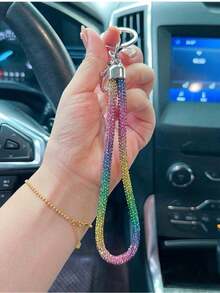 Fashionable Rhinestone Phone Strap With Keychain For Women Bling Key Bag Hanging Decor With Wrist Strap Gift Souvenir Car Accessories Bag Charm School Cute Goth Y2k - 手鍊鑰匙扣 - 查看 18