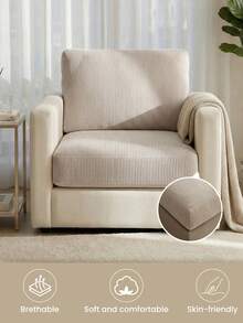 1pc Waterproof Beige Multifunctional Velvet Anti-Slip Sofa Cover, Minimalist Modern Style, Soft & Skin-Friendly, Pet-Proof, Suitable For Single/Double/Three-Seat Sofa, L-Shaped Sofa, All Season - Beige - View 5