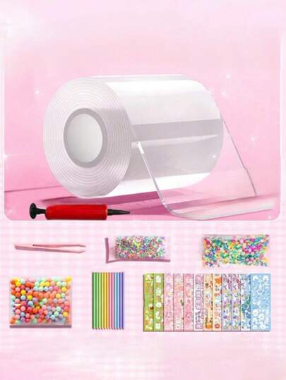1 set de ruban adhésif nano coloré DIY, accessoires anti-stress musicaux, couleurs aléatoires