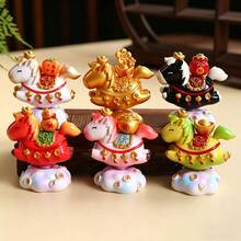 2026 - New Style - Bestseller - Money Horse Statue: A Cute Cartoon "Rolling Wealth" Small Statue, A Desk Small Statue, A Feng Shui Decoration, Symbolizing Good Luck, A Spring Festival Gift For Colleagues, Boyfriends And Girlfriends (Pipe, Machine, Desk Accessories). - Multicolor - View 3