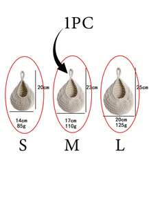 1pc Handwoven Teardrop-Shaped Storage Basket, Bohemian Style, Space-Saving Wall-Mounted Organizer, Suitable For Storing Vegetables, Potatoes, Onions, Garlic, Fresh Produce, Snacks, Toiletries, Towels, Toys And Household Items, Multifunctional Decor Piece, Fits Bohemian & Farmhouse Home Decor - White - View 13