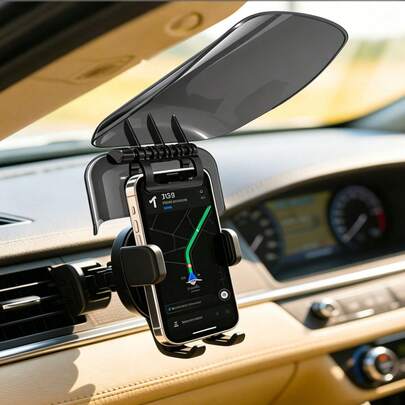 Faltbarer Handy-Sonnenblende mit Clip - UV-Schutz Handy-Sonnenschutz - Tragbarer Auto-Windschutzscheiben-Sonnenschutz - Einstellbare Smartphone-Sonnenblende für GPS-Navigation