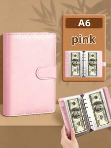 A6 Zipper Pouch Monthly Cash Budget Envelope, Organizer Folder For Bills, Receipts, Wealth Management Gift Set - 1 Cover + 12 Monthly Pouches, Back To School - Pink - View 1