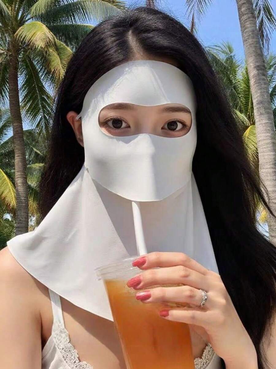 1个透气防晒全脸面罩，夏季防紫外线网状面罩 - 彩色 - 查看 1