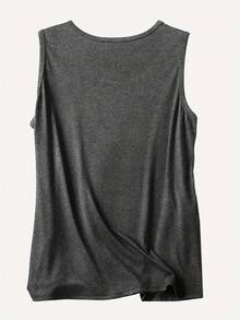 EPCOT EST 1982 Theme Park Print Tank Top For Women, Retro Graphic Loose Fit Sleeveless Vest Casual Summer Vacation Streetwear Top. - 灰色 - 查看 2