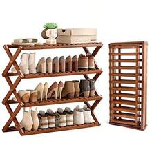 JESUS zapatera Plegable No Requiere instalación Organizador Zapatos de instalación Libre de 4 Capas zapatera Organizador 12-16 Pares de Zapatos zapatera para Dormitorio Puerta Sala de Estar - como en la imagen - Ver 2