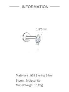 1件莫桑石耳釘，中性款，0.03-0.3CT S925純銀低過敏耳環，婚禮珠寶，D色 VVS1淨度 - 銀色 - 查看 13
