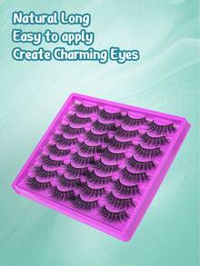 16 Cặp Mi Giả 3D Mềm Mịn & Tự Nhiên - Mi Giả Tạo Độ Dày Tức Thì | Dễ Sử Dụng, Có Thể Tái Sử Dụng, Bán Sắm Mi Giả Tự Nhiên Kiểu Mắt Mèo - màu đen - Xem 5