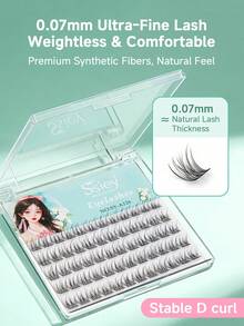 60pcs/Box Mermaid Segment Eyelash Extensions, Fashionable DIY Makeup Daily Wear False Eyelashes, Individual Cluster Lashes, Cartoon Style Eyelashes, Eyelash Extension Supplies - View 4