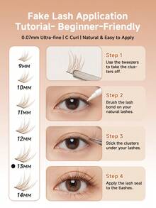 60pcs/Box Mermaid Segment Eyelash Extensions, Fashionable DIY Makeup Daily Wear False Eyelashes, Individual Cluster Lashes, Cartoon Style Eyelashes, Eyelash Extension Supplies - View 20