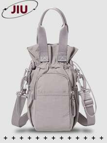 多隔層戶外抽繩尼龍女款手機包，多口袋運動水壺包，多功能輕量登山包，通勤大容量單肩包，便攜迷你手提包，適合青少年女孩、女性、大學生、白領專業人士。適用於辦公室、學校、工作、商務、通勤、購物、約會、戶外活動、旅行、登山，也是送給女性的理想禮物。 - 彩色 - 查看 13