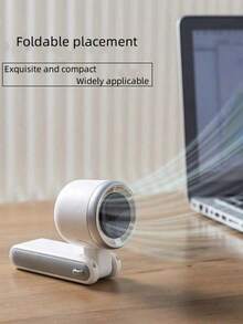 1 Peça Mini Ventilador Turbo Portátil USB Unissex, Corpo Arredondado, Toque Gelado, Bateria de Alta Capacidade, Cores da Moda, Dobrável com Cordão, 5 Níveis de Velocidade do Vento, Turbina Silenciosa de Alta Velocidade, Fluxo de Ar de 8m, Adequado para Uso Externo, Camping, Viagem, Praia, Escritório, Escola, Festa na Piscina e Uso Diário, Festival, Acessórios - Multicolorido - Visão 8