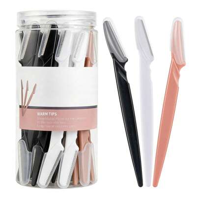 60/30/12/6/3/1 Set Multi-Color Eyebrow Razor & Shaver Kit, Includes Eyebrow Razor, Callus Remover, Body Hair Trimmer, And Women's Facial Eyebrow Razor With Long Handle Blades And Precision Guard, Suitable For Home Or Travel (Black + Coffee + White)