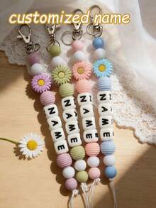 1pc Customized Name/Cute Animal/Anti-Drop Clip/Anti-Slip Clip Doesn't Damage Clothes/Universal Anti-Drop Chain/Essential For Going Out/Perfect Gift/Essential For Home And Travel/Anti-Loss Design/Christmas Gift, For Baby, Newborn Essentials - Multicolor 3 - View 1