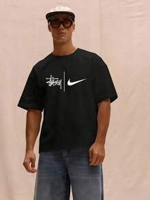 2026 Y2K Retro Skate Graffiti Design T-Shirts For Men,Heren Zomer Set - 黑色 - 查看 5